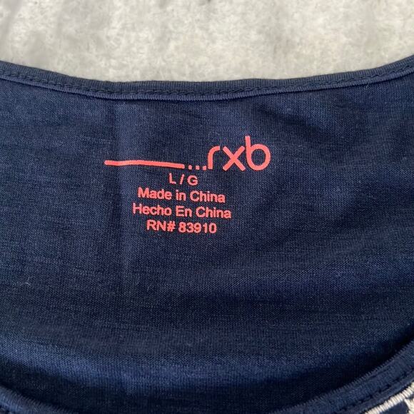 rxb Navy Blue & Cream Embellished Sleeveless Knit Tunic Top NWT - Picture 5 of 9